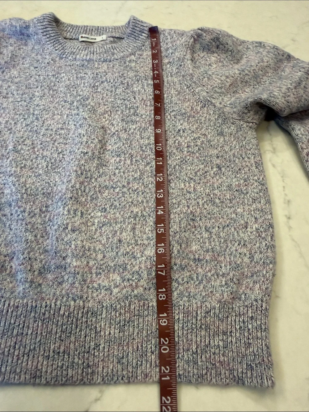 Marine‎ Layer Alma Marled Blouson Sleeve Sweater Size Large